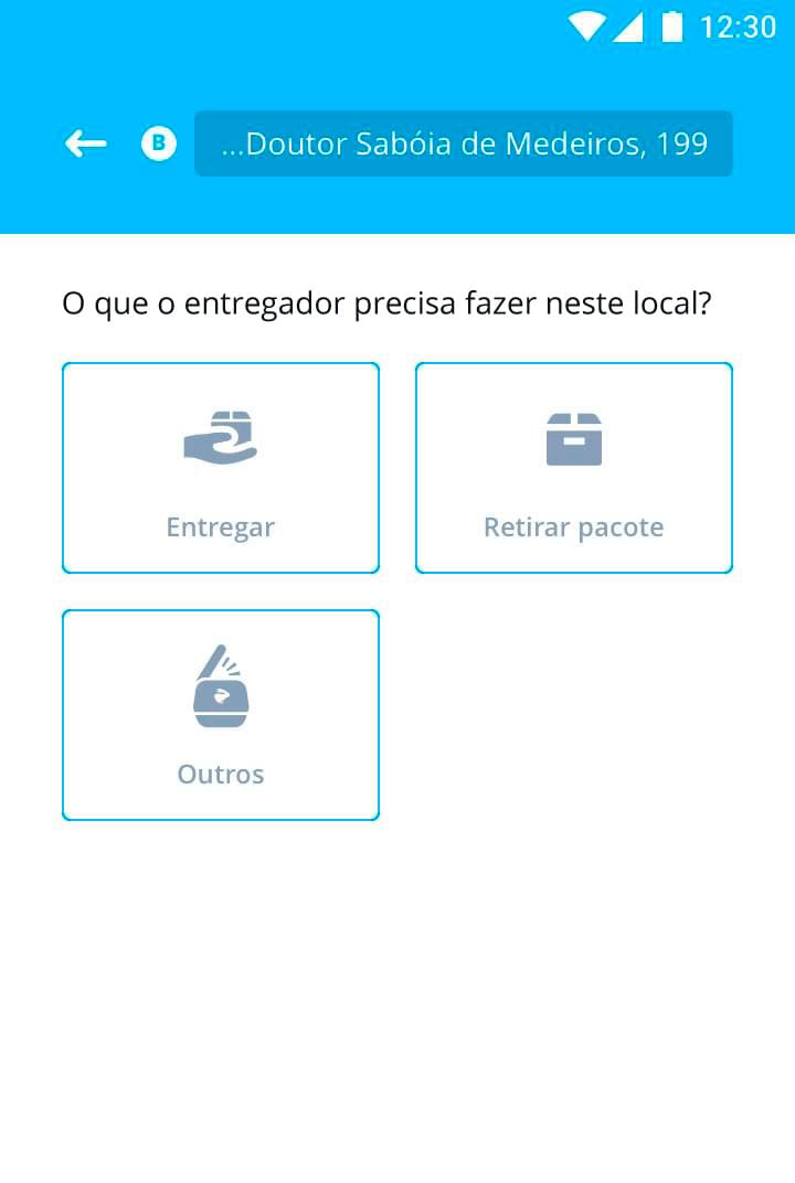 app with delivery info